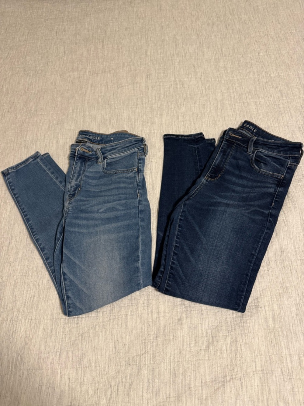 American Eagle Outfitters Women’s Skinny Jeans - Light Blue & Dark Blue